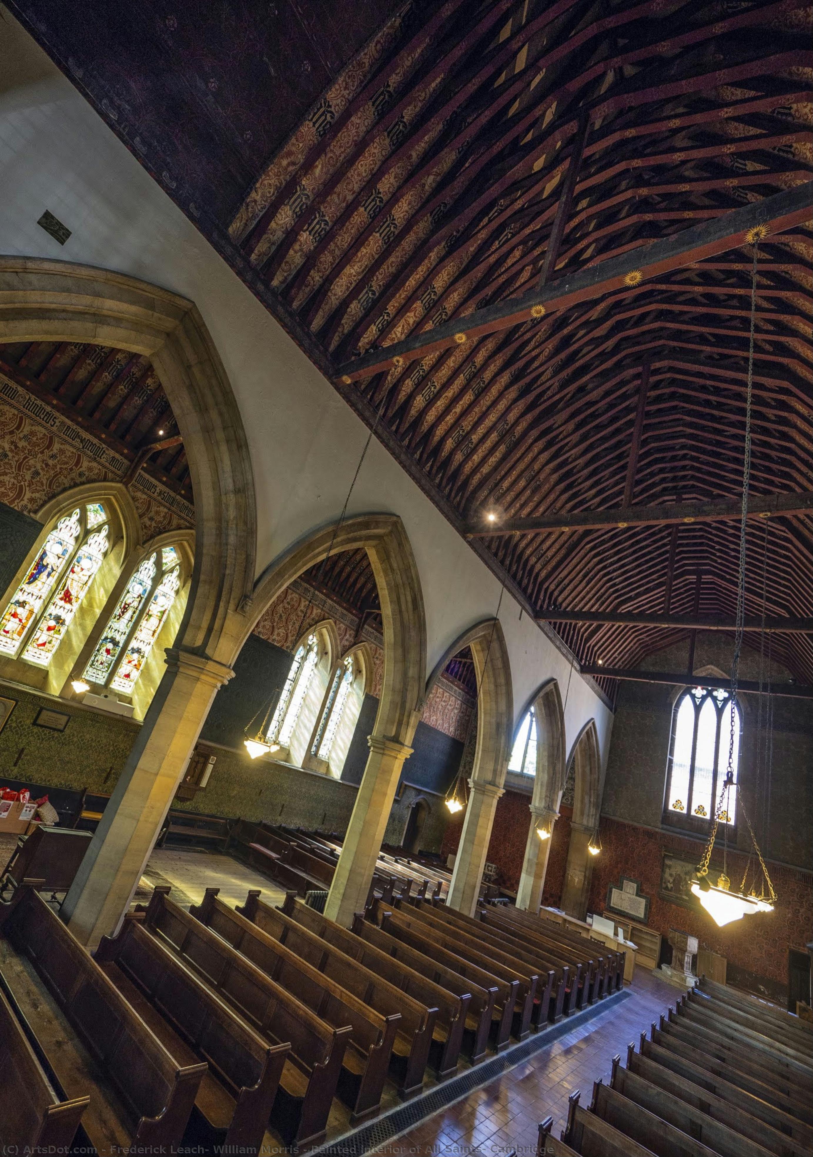 Painted Interior Of All Saints, Cambridge — Frederick Leach, William Morris