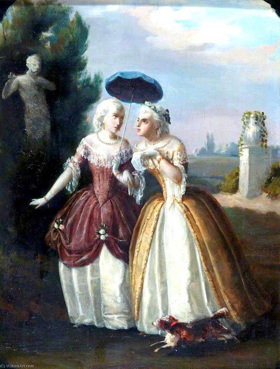 Ladies In Conversation An Eighteenth Century Costume Piece — Francois Bocion