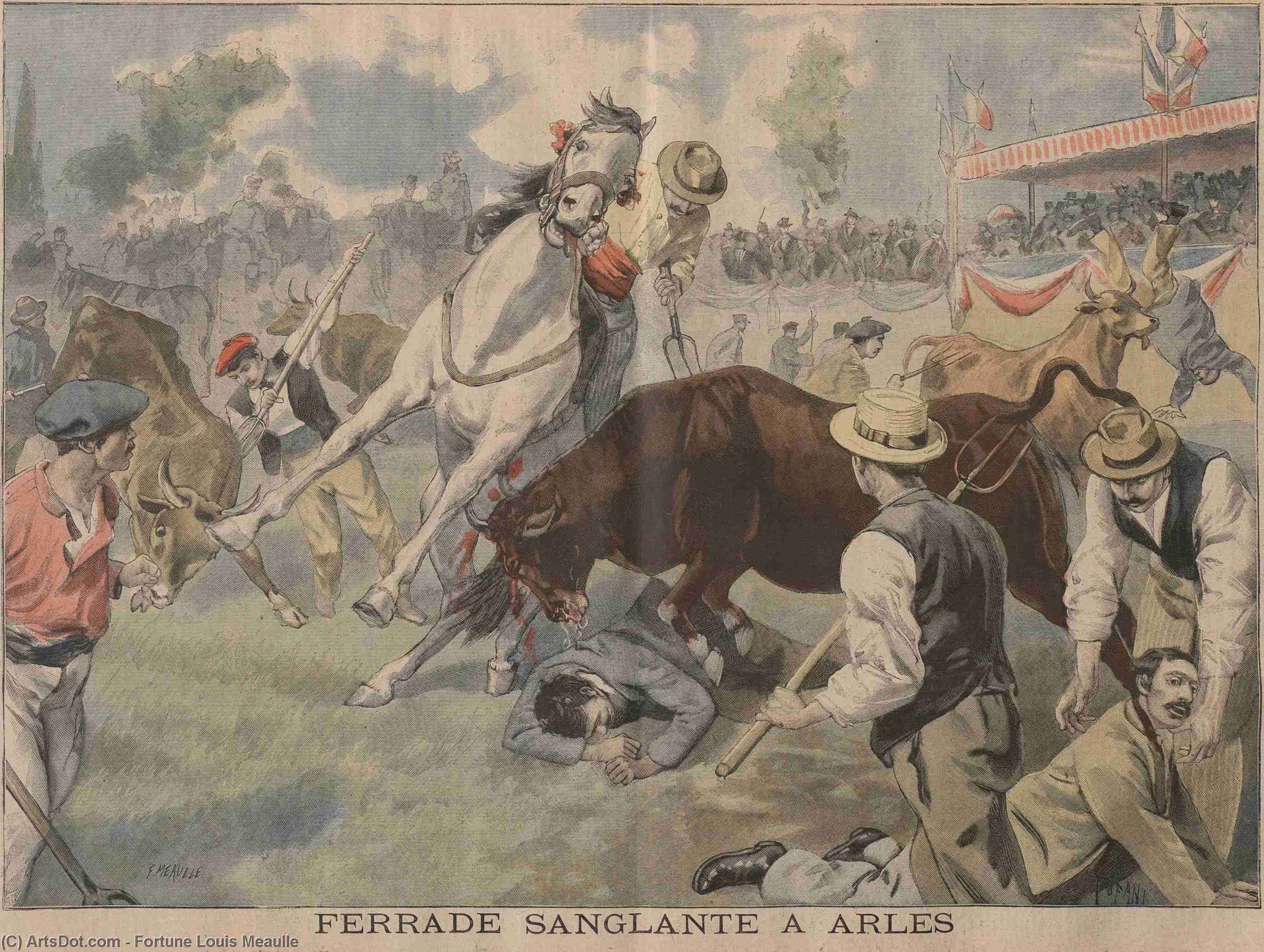 Bullfight Incident At Arles — Fortune Louis Meaulle