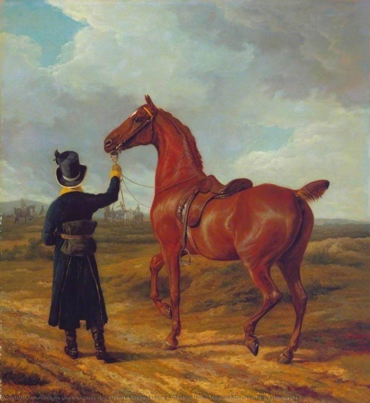 Lord Rivers's Groom Leading A Chestnut Hunter Towards A Coursing Party In Hampshire — Jacques Laurent Agasse