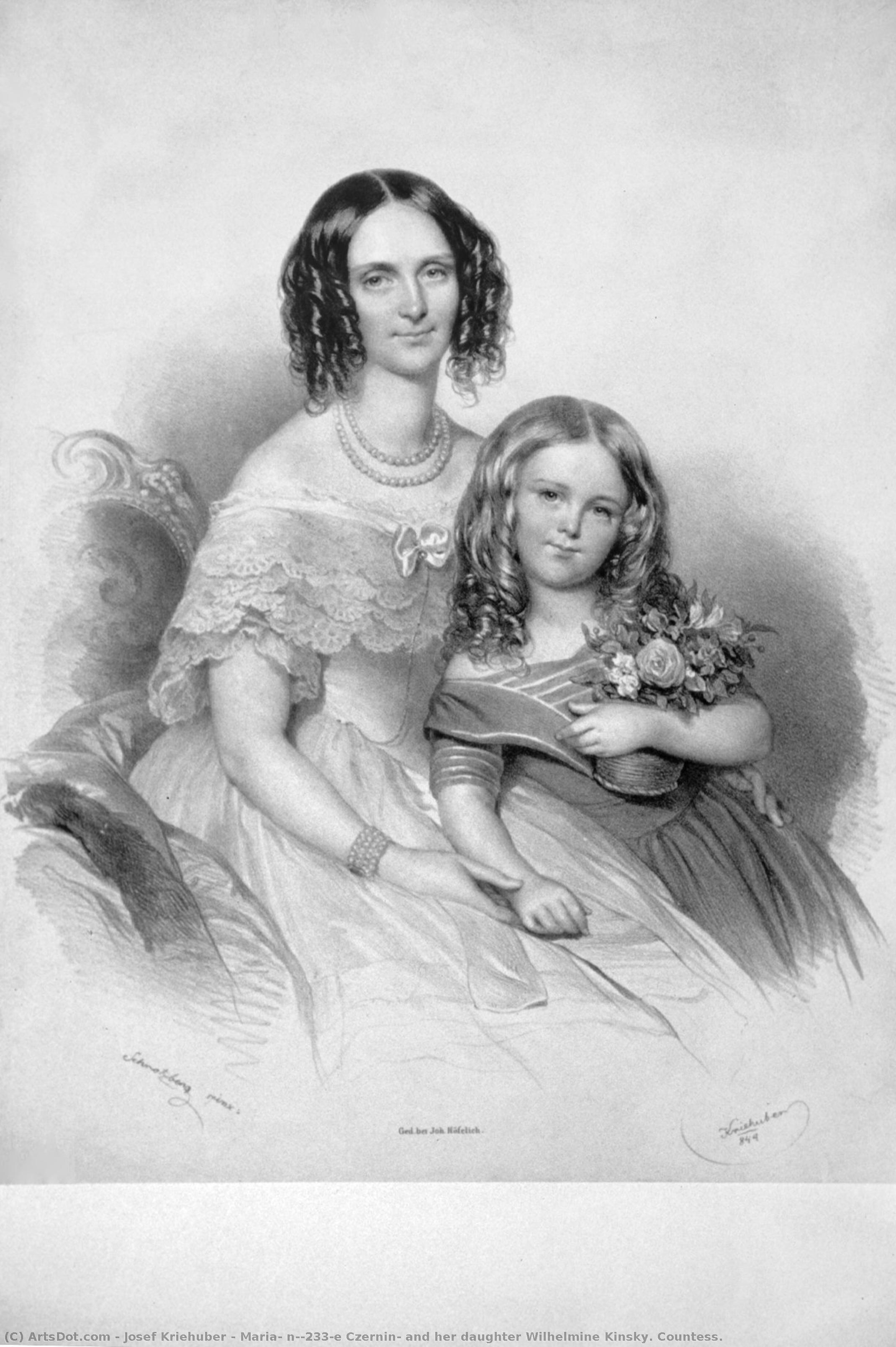 Maria, Née Czernin, And Her Daughter Wilhelmine Kinsky. Countess. — Josef Kriehuber