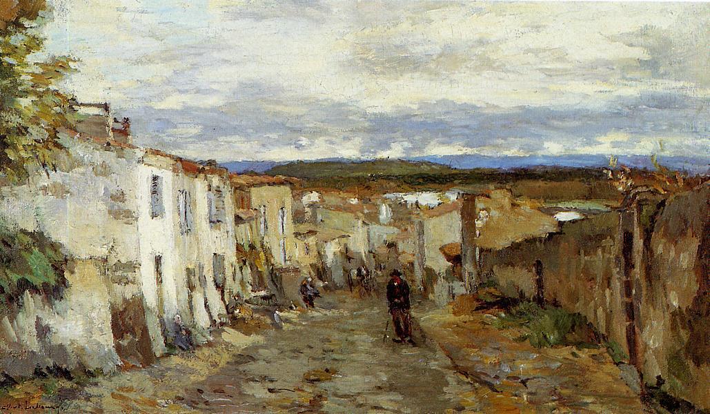 Street In Pont Du Chateau — Albert-charles Lebourg