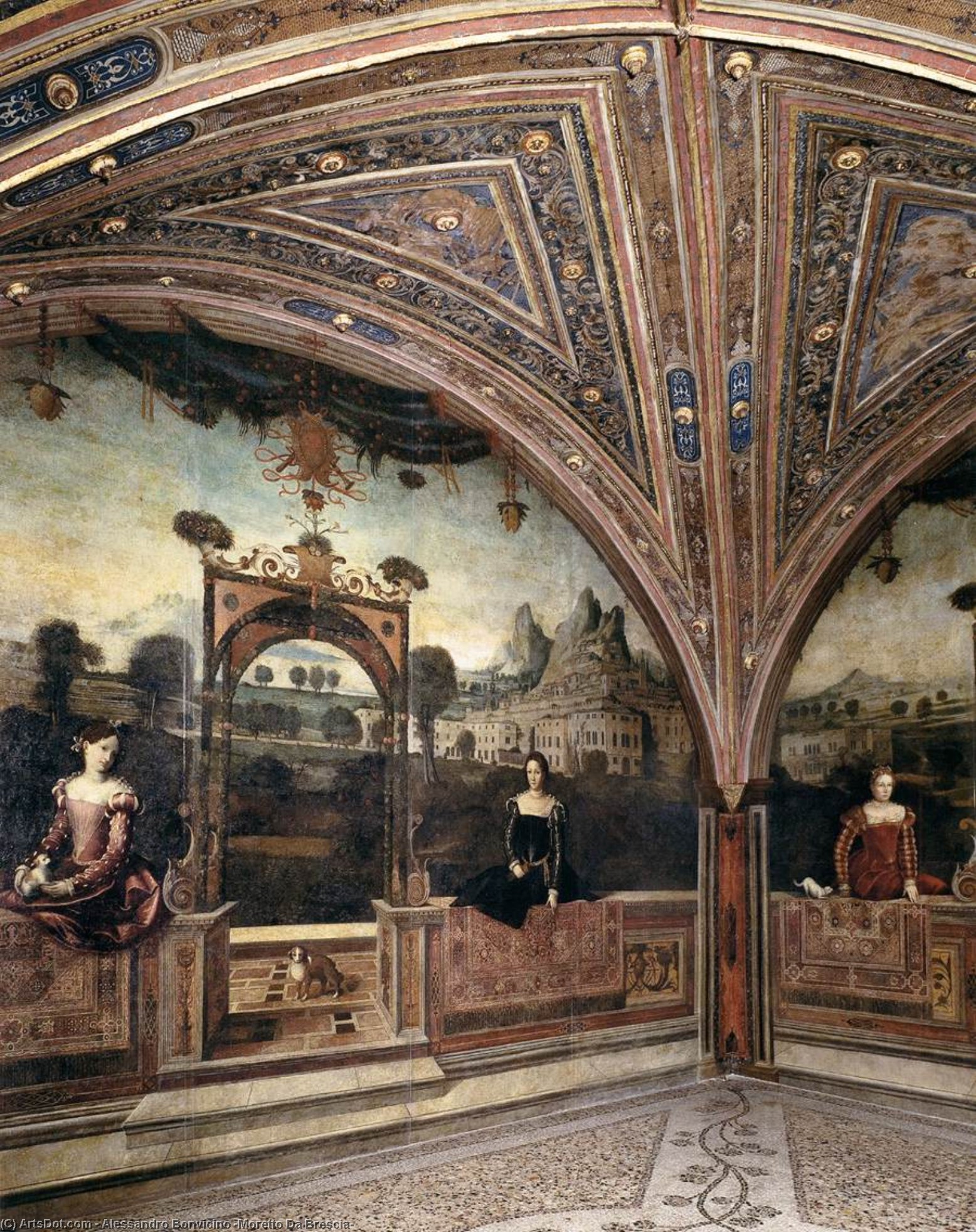 Female Portraits In Front Of Landscapes — Alessandro Bonvicino (moretto Da Brescia)