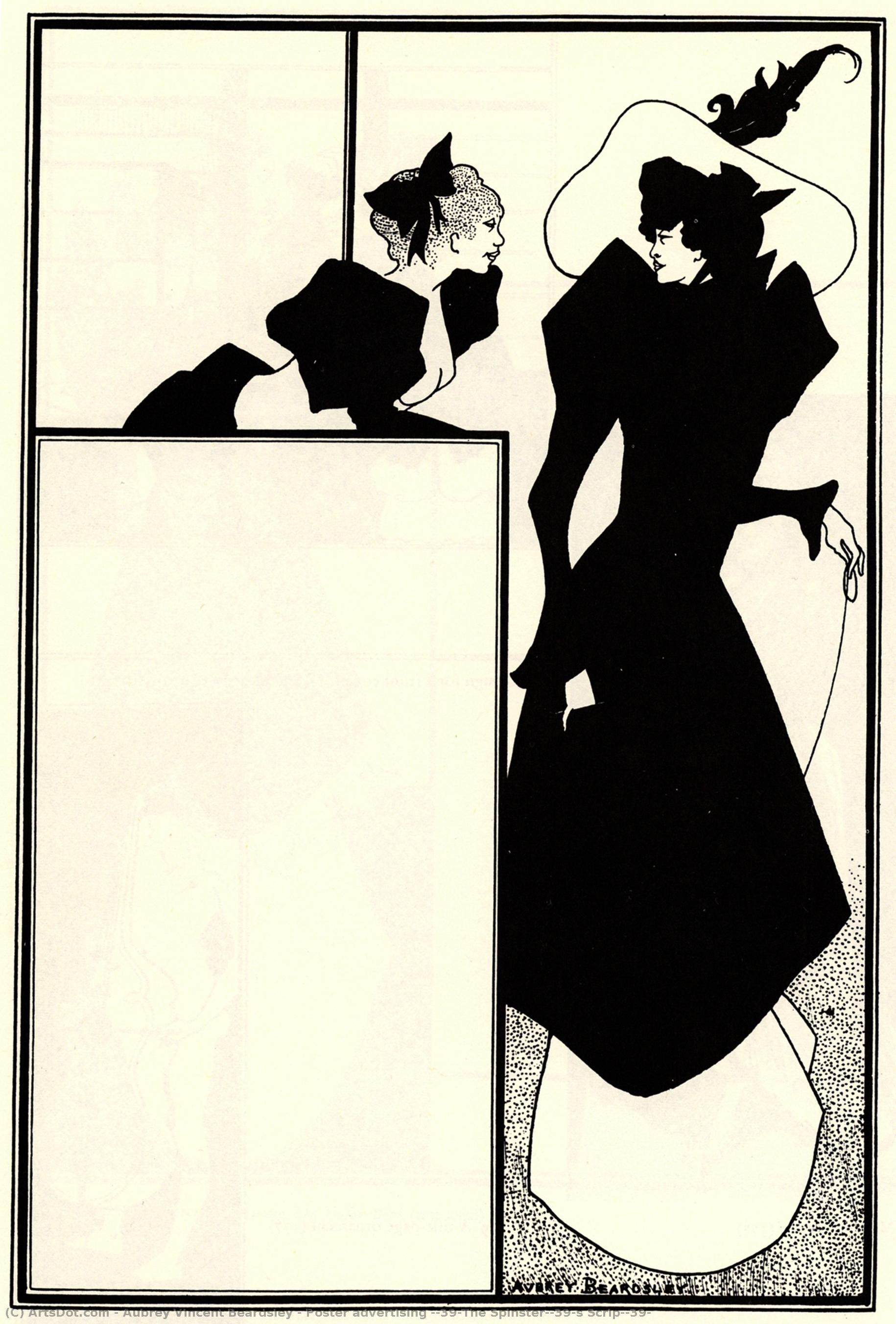 Poster Advertising 'the Spinster's Scrip' — Aubrey Vincent Beardsley
