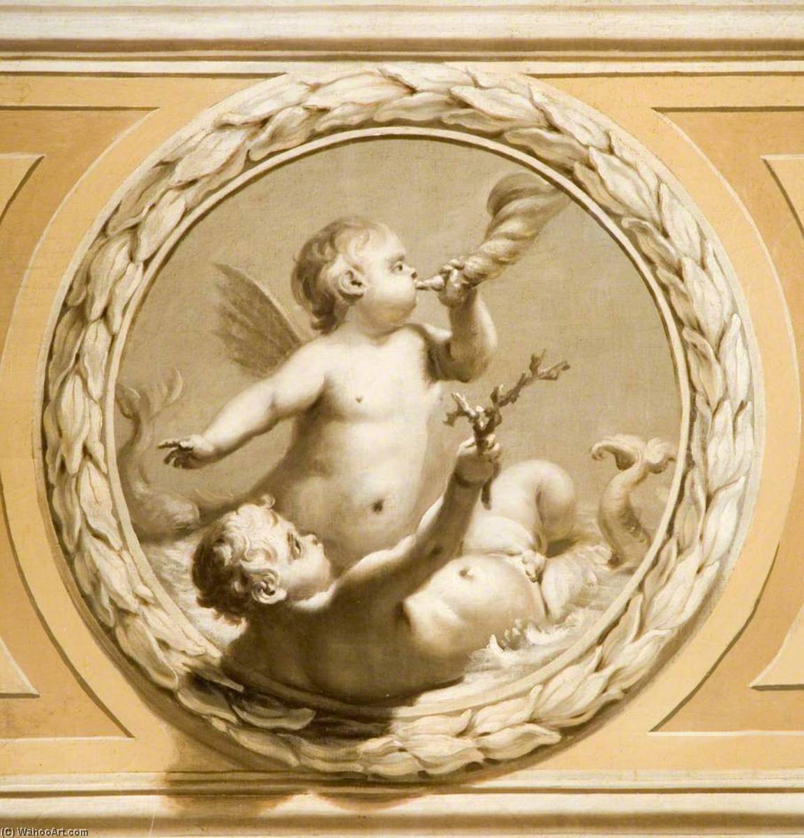 Winged Infants, One Blowing A Shell And The Other Holding Coral — Francesco Sleter