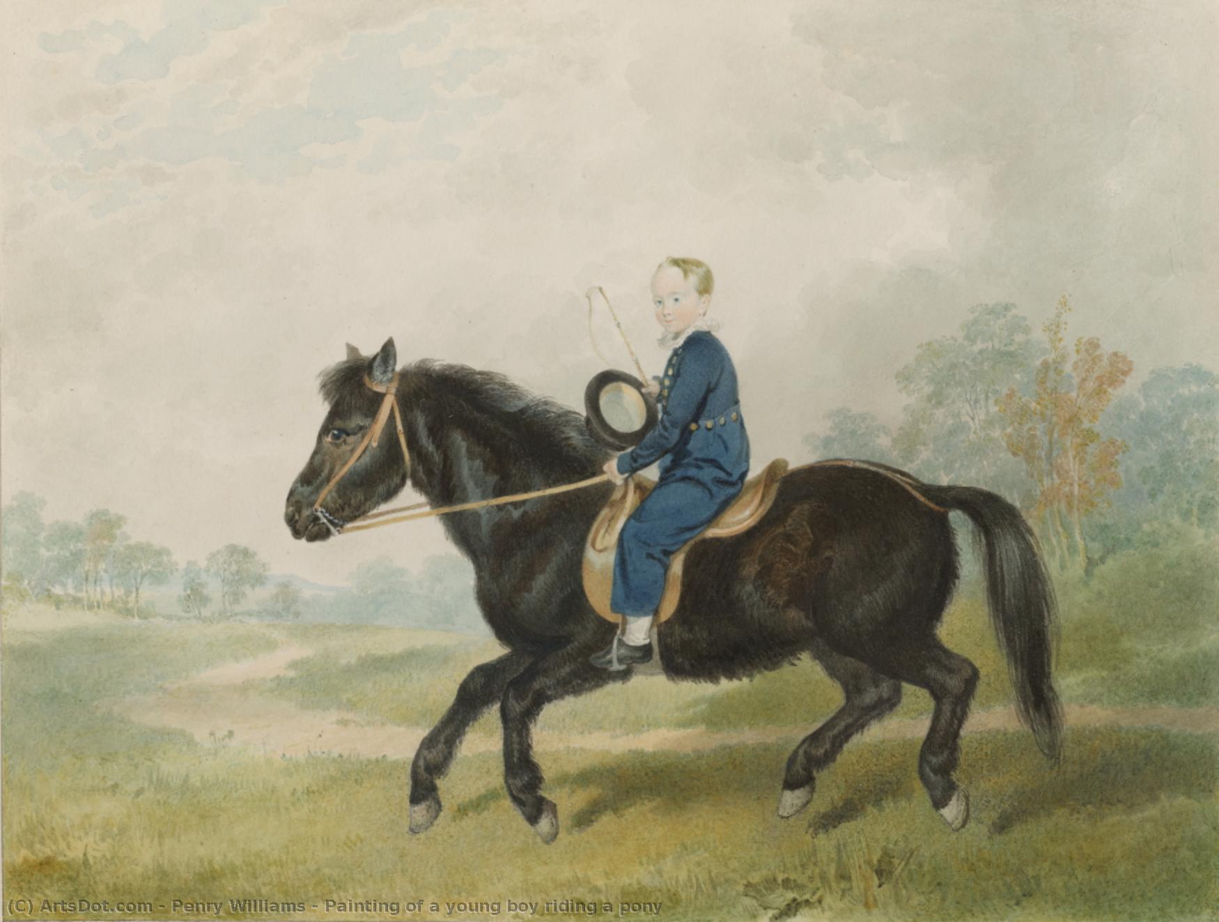 Painting Of A Young Boy Riding A Pony — Penry Williams