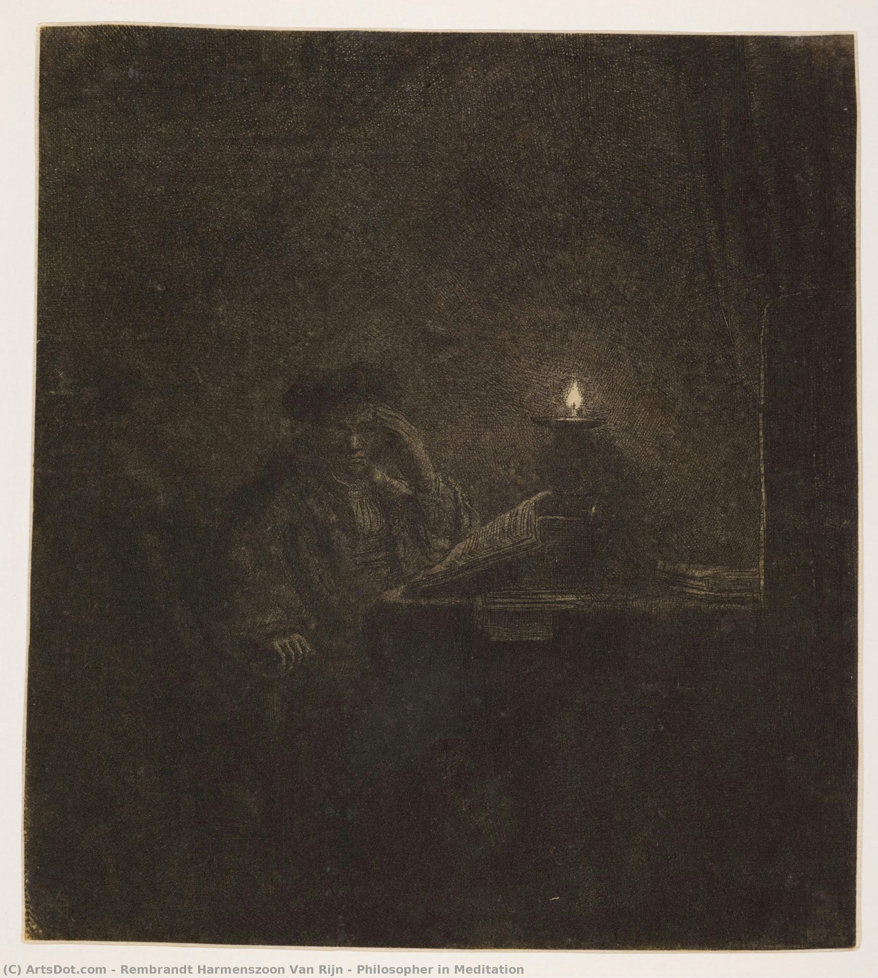 Philosopher In Meditation — Rembrandt Van Rijn
