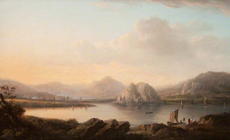Dumbarton Castle And Town With Ben Lomond — Alexander Nasmyth