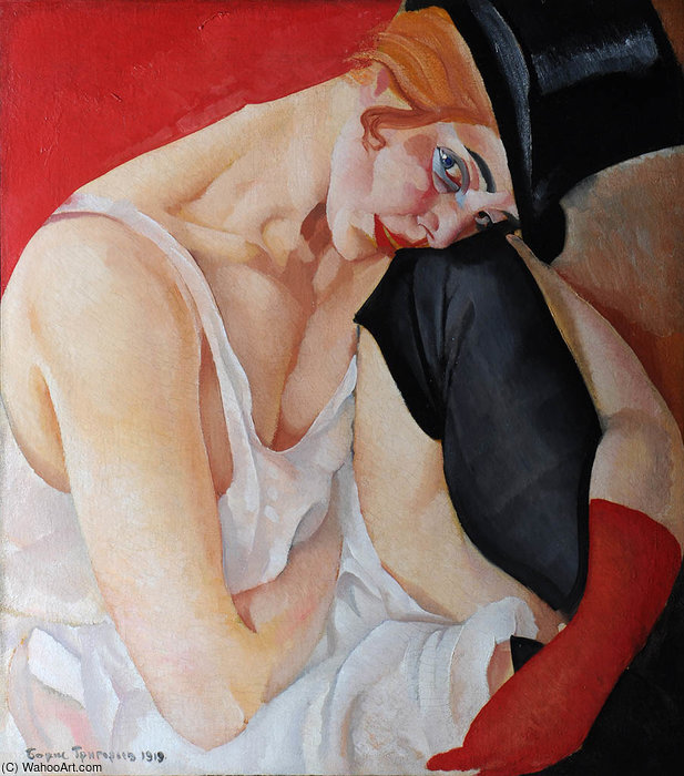 Woman In A Tall Hat — Boris Dmitrievich Grigoriev