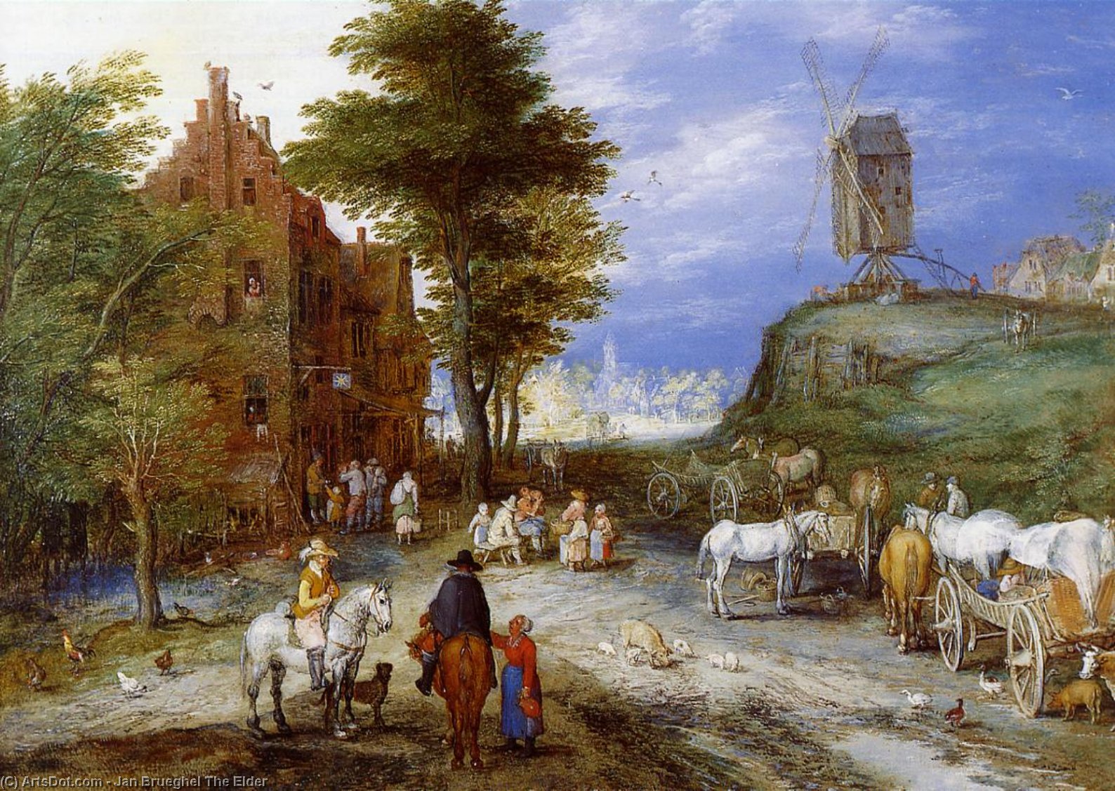 Village Entrance With Windmill — ヤン・ブリューゲル長男 (yan Burūgeru Chōnan)