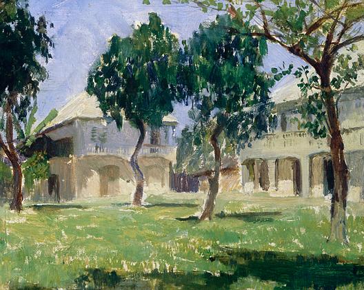 Governor's House, San Jose De Buenavista, Panay (with Trees), (painting) — Anna Huntington Stanley