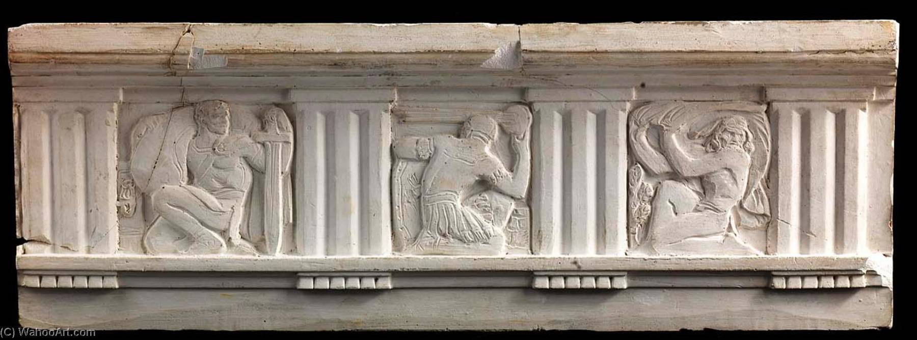 (metope Study For Postal Administration Building) Three Classical Warrior Figures — Joseph Emile Renier