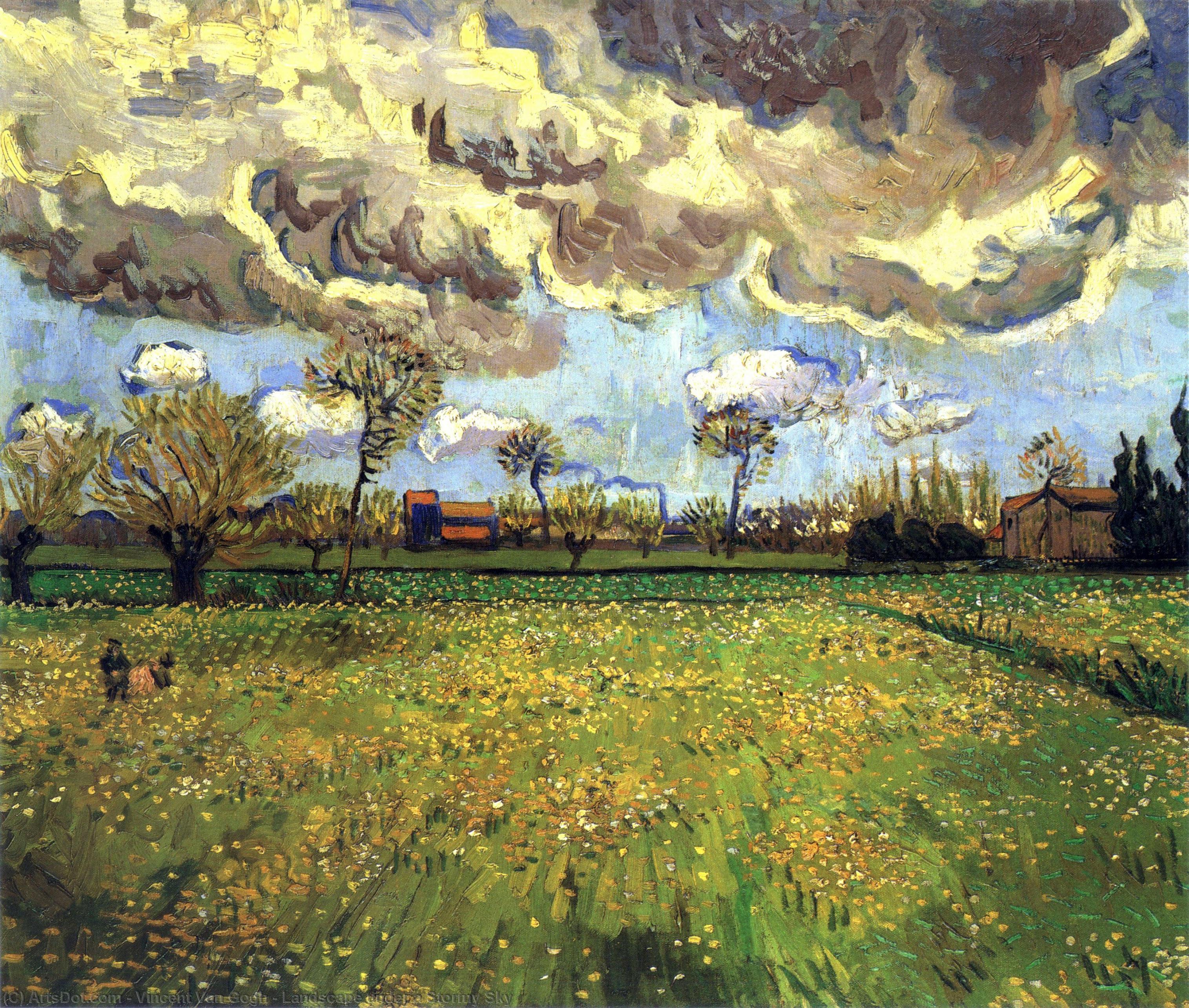 Landscape Under A Stormy Sky — Vincent Willem Van Gogh