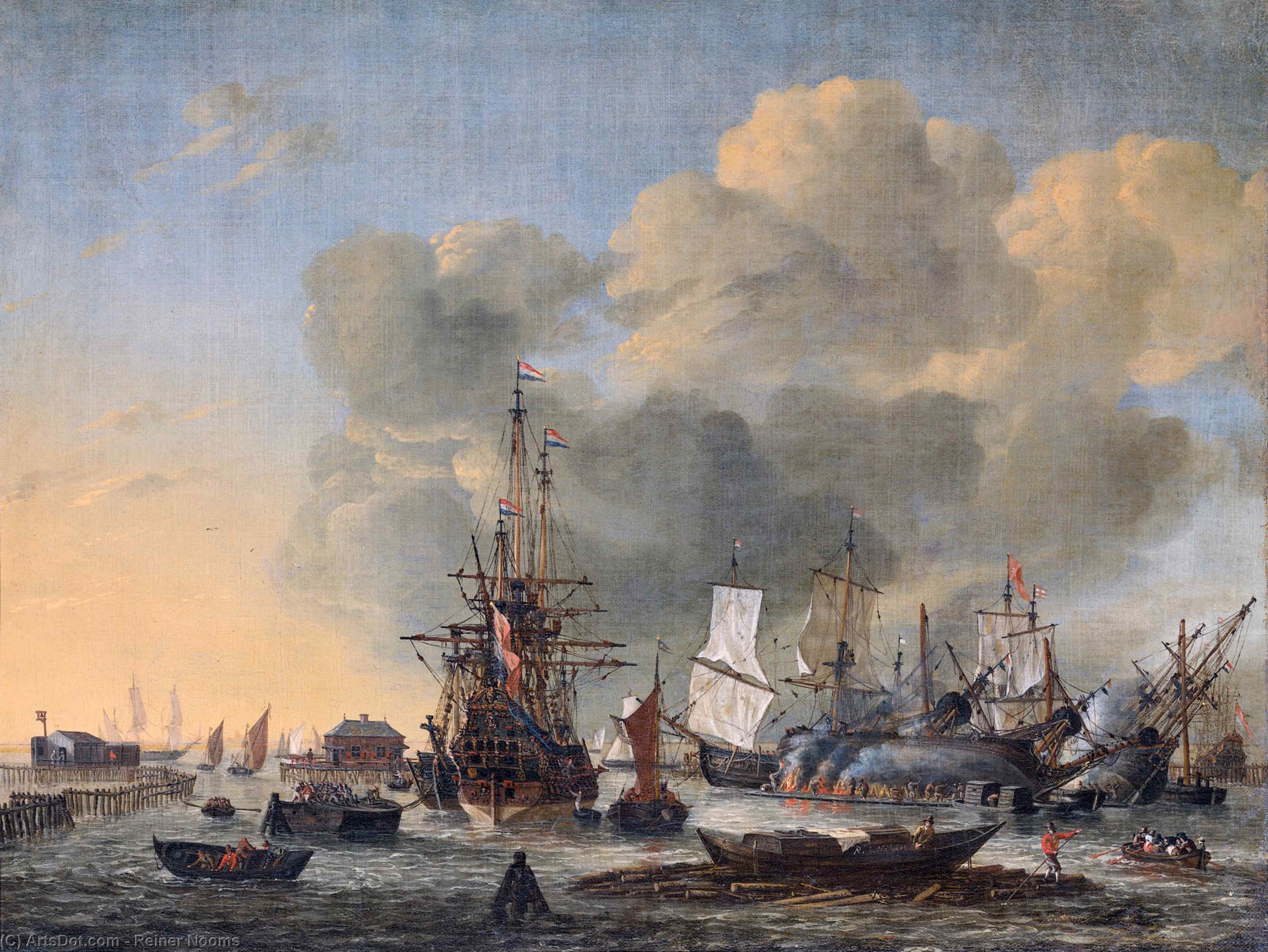 Caulking Ships At The Bothuisje (flounder Shed) On The Y At Amsterdam — Reiner Nooms
