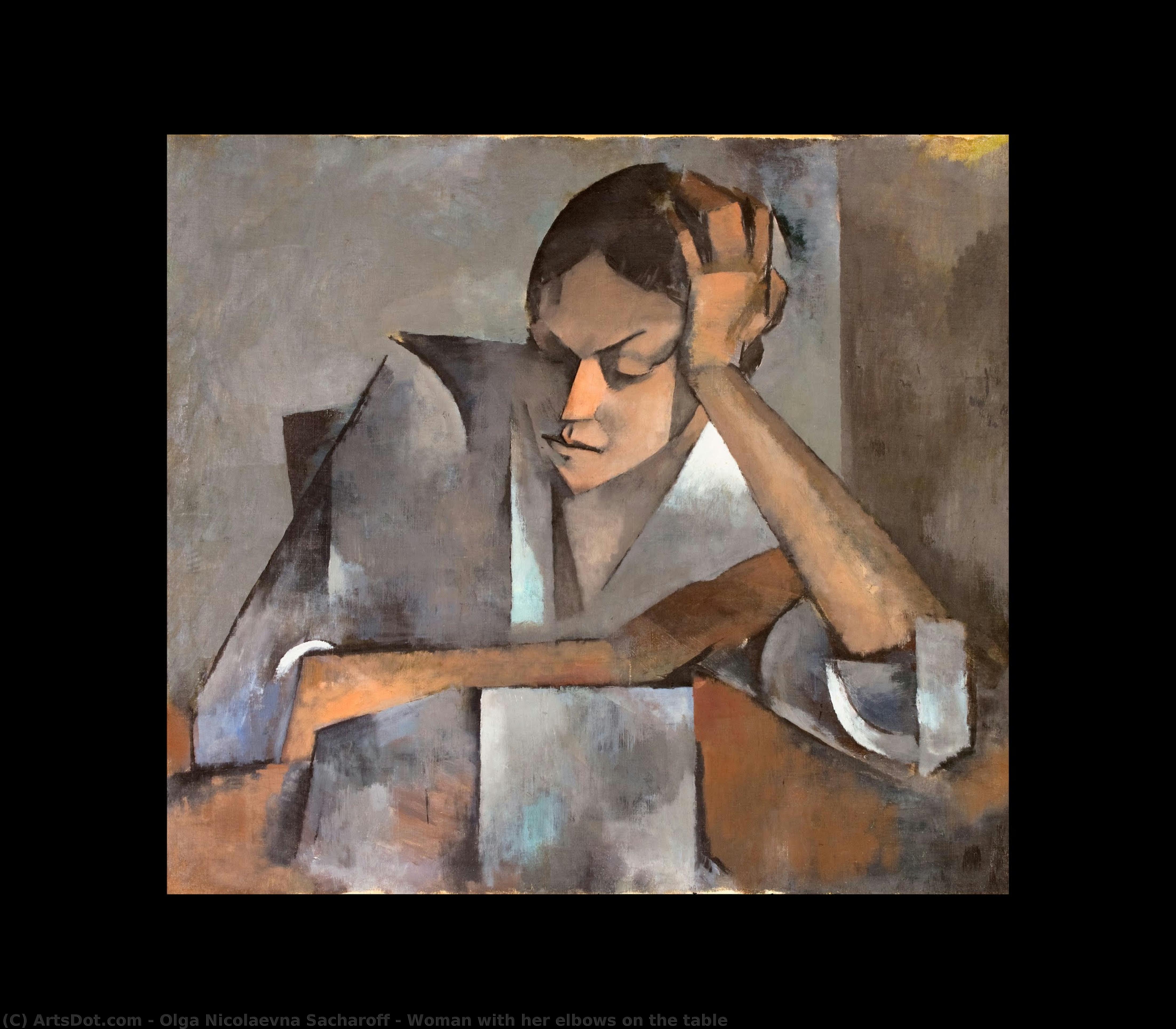 Woman With Her Elbows On The Table — Olga Nicolaevna Sacharoff