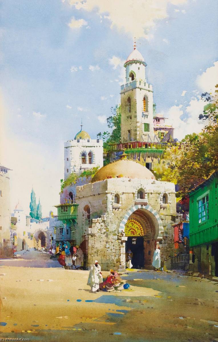 Entrée D'une Ville Bordée Par Une Maison Rouge — Noel Harry Leaver