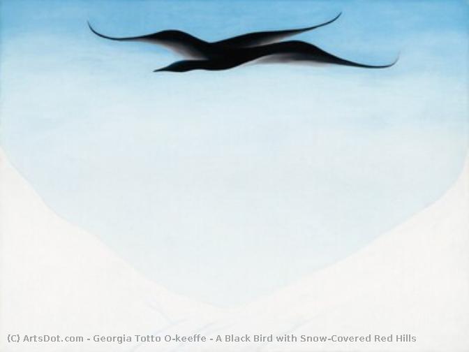 A Black Bird With Snow-covered Red Hills — Georgia O'keeffe