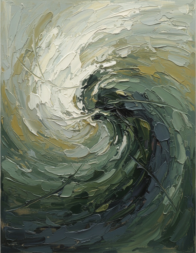 Ephemeral Vortex Of Sage And Shadow: A Singular Study In Sculptural Motion — Christian Noiret