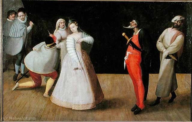 The I Gelosi At A Performance In Paris — Hieronymus Francken