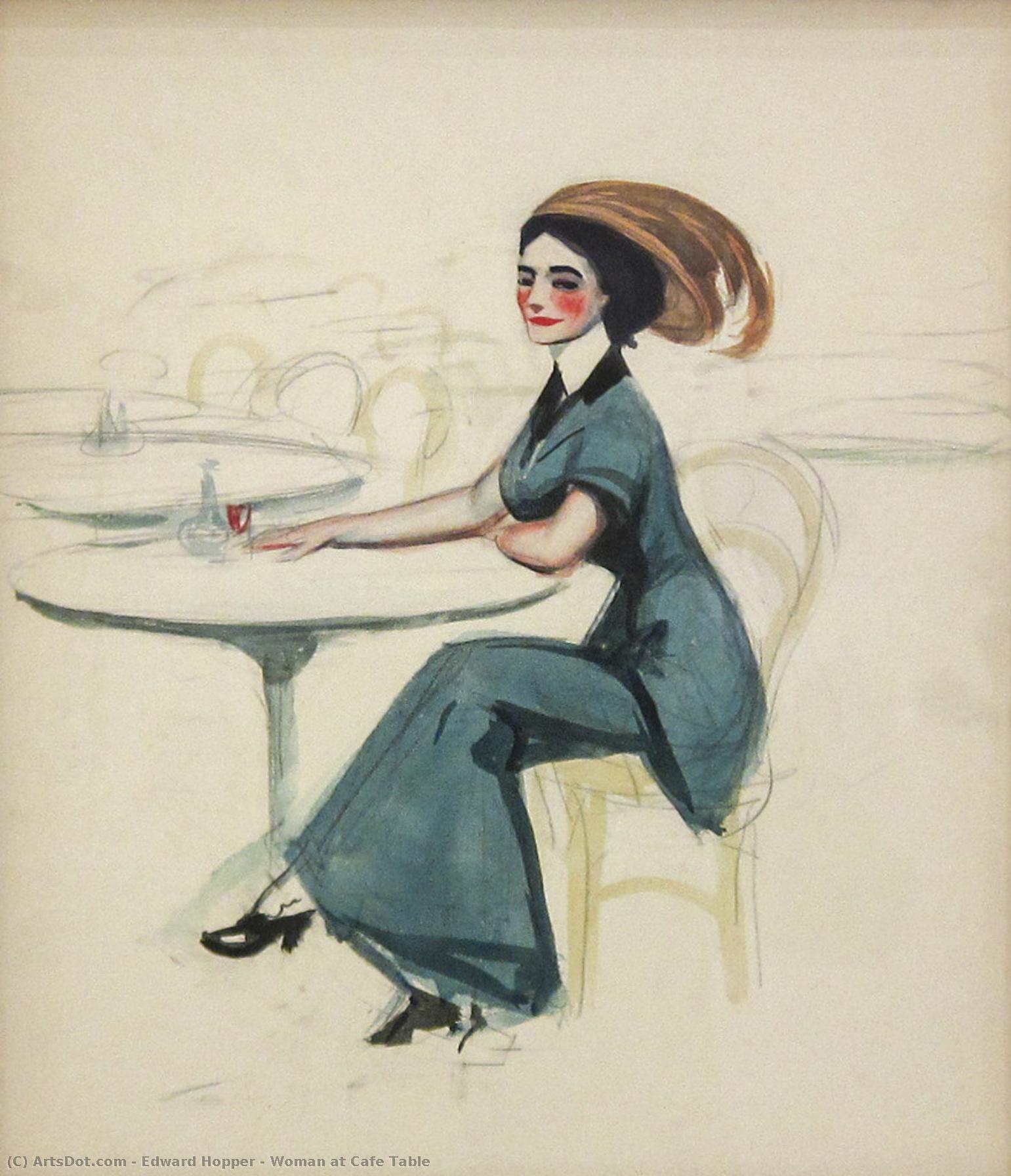 Woman At Cafe Table — Edward Hopper