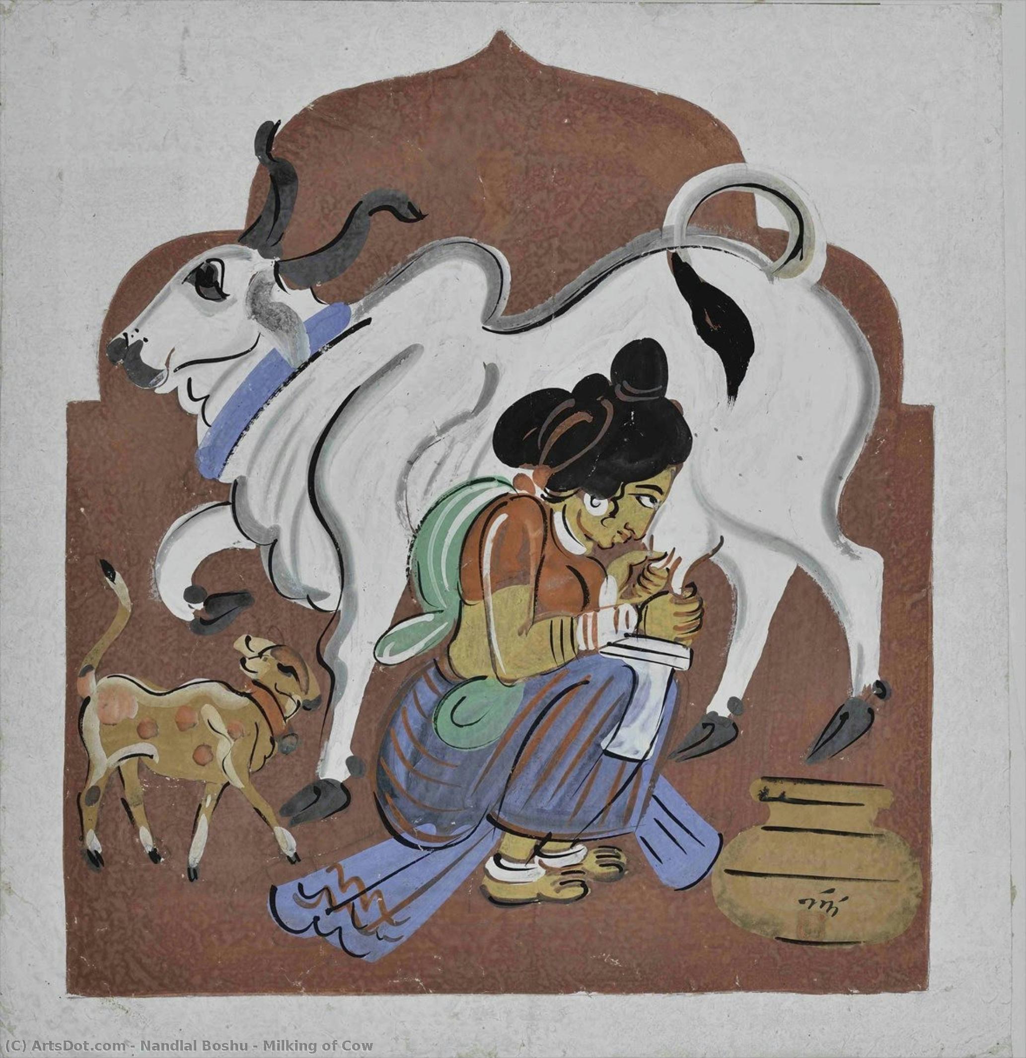 Milking Of Cow — Nandalal Bose