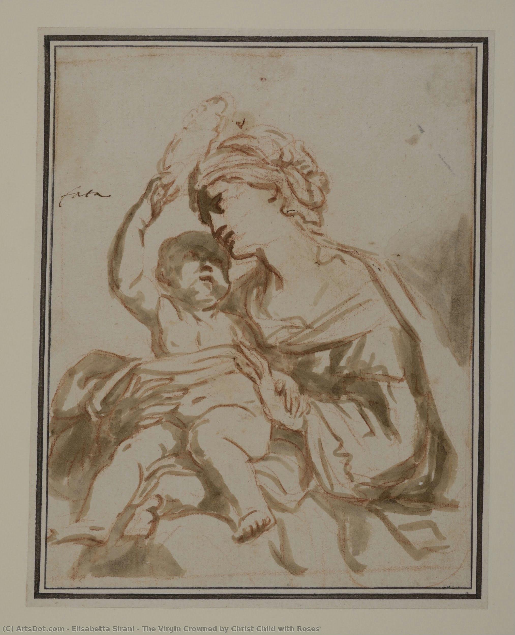 The Virgin Crowned By Christ Child With Roses — Elisabetta Sirani