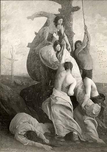 Indian Burial, (painting) — George De Forest Brush