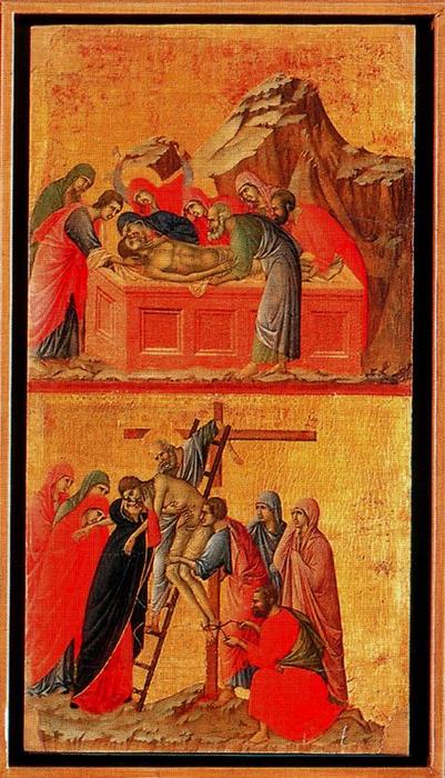 La Maestá. El Sepelio De Cristo Y El Descendimiento De La Cruz — Duccio Di Buoninsegna