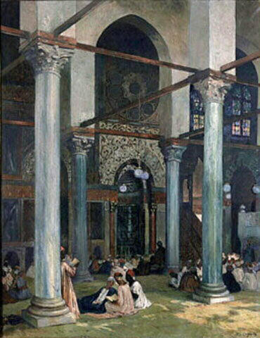La Lecture Du Coran Dans La Mosquée El Hassan Au Caire — Cabanes Louis