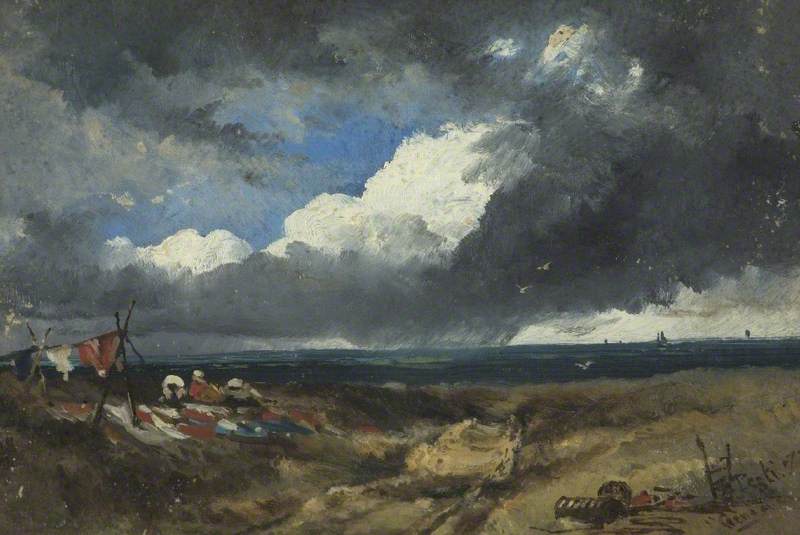 Washing Drying On The Seashore, Pegli, Genoa, Italy — George Hornblower Simms