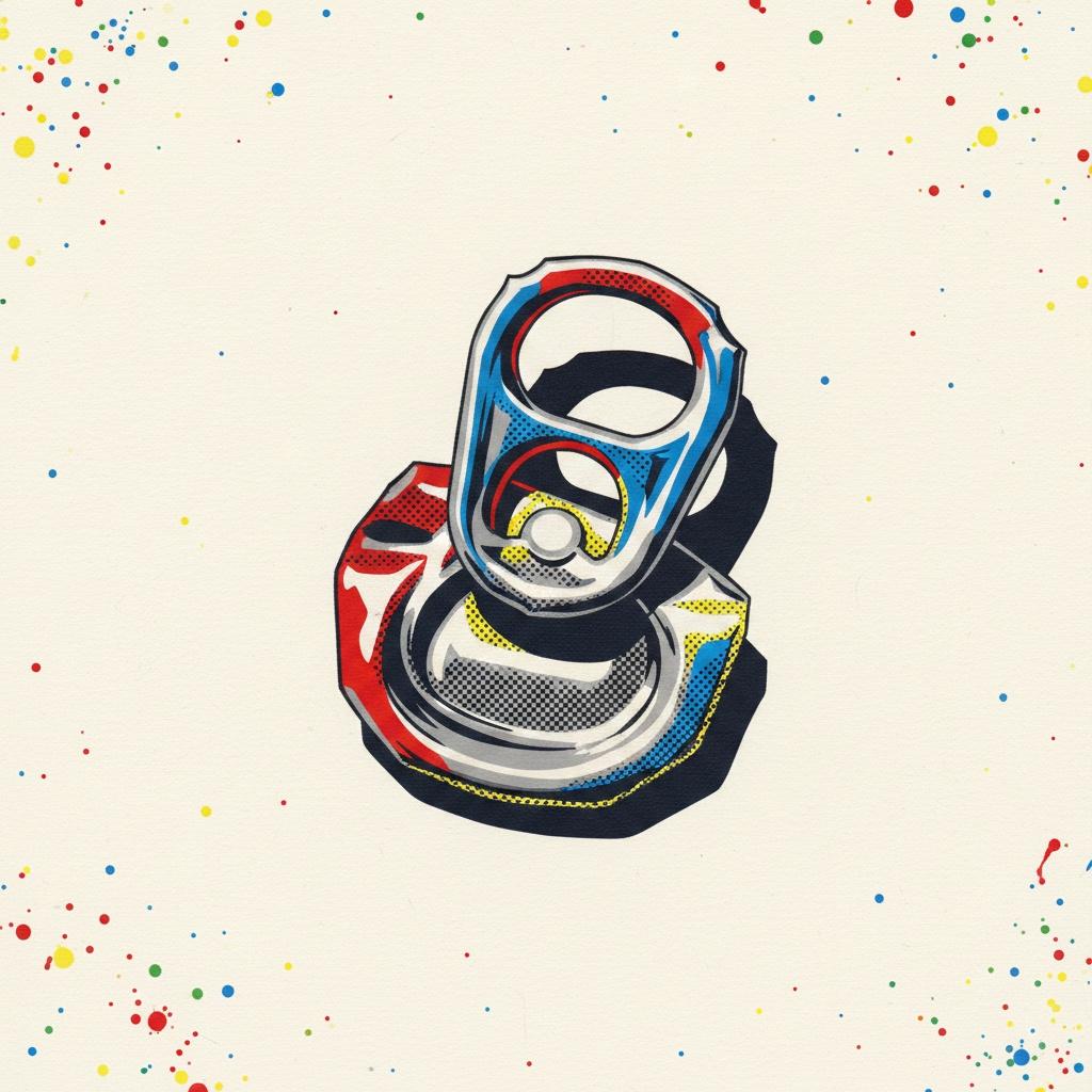 Fragmented Silver Echo: A Singular Pop Art Study In Primary Color Splatter — Chloé Tessier