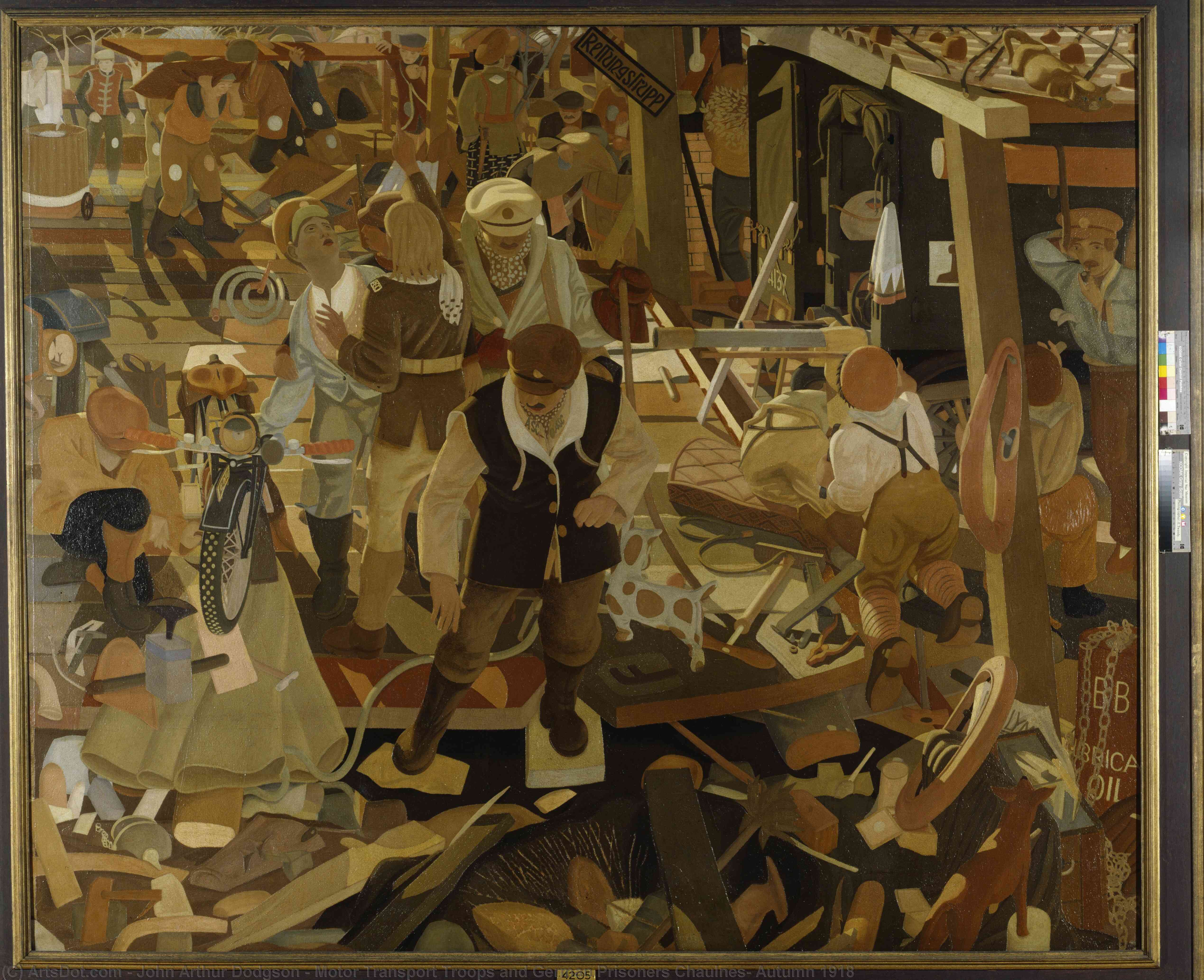 Motor Transport Troops And German Prisoners Chaulnes, Autumn 1918 — John Arthur Dodgson