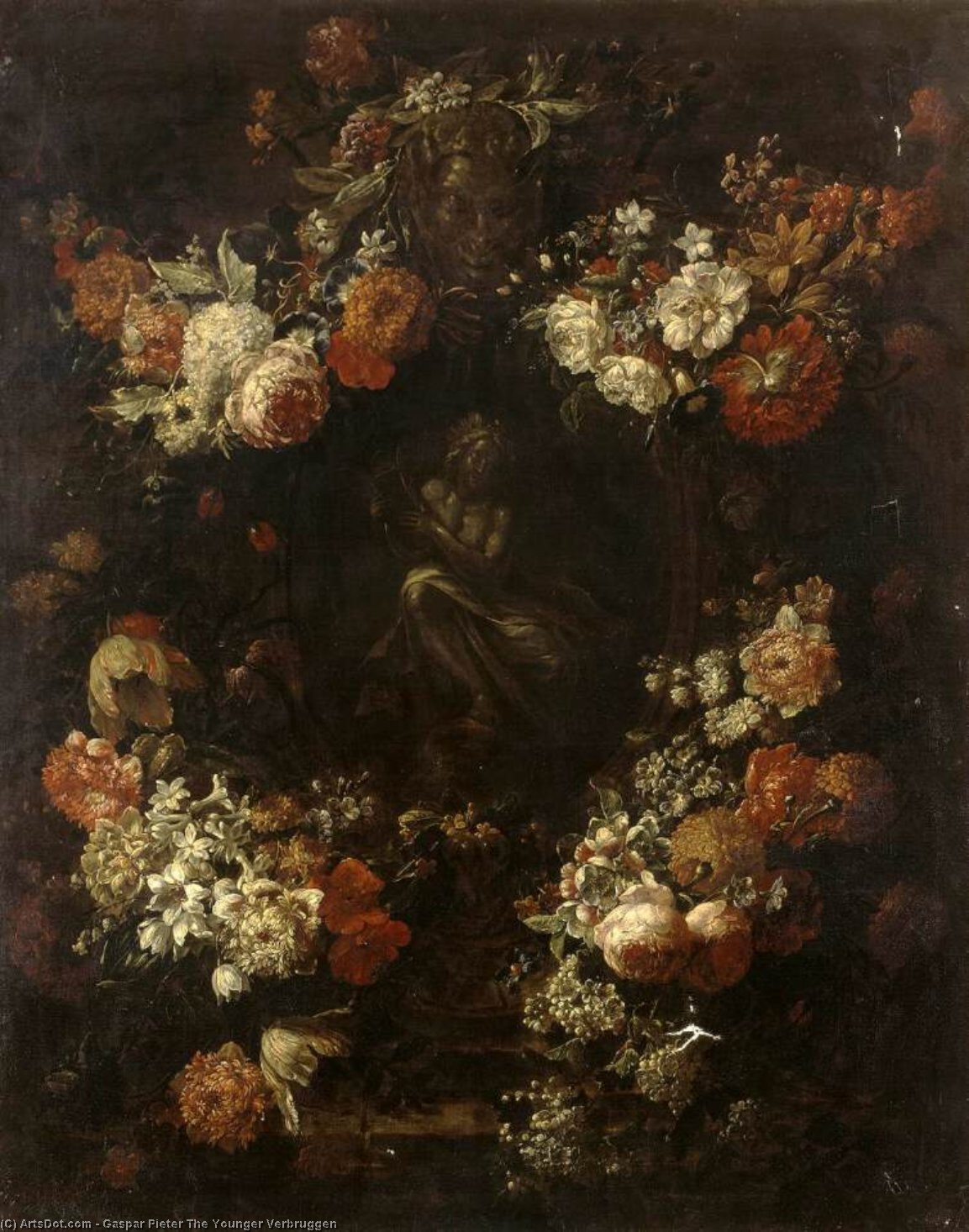 Apollo The Kithara Player Framed With A Garland Of Flowers — Gaspar Pieter The Younger Verbruggen