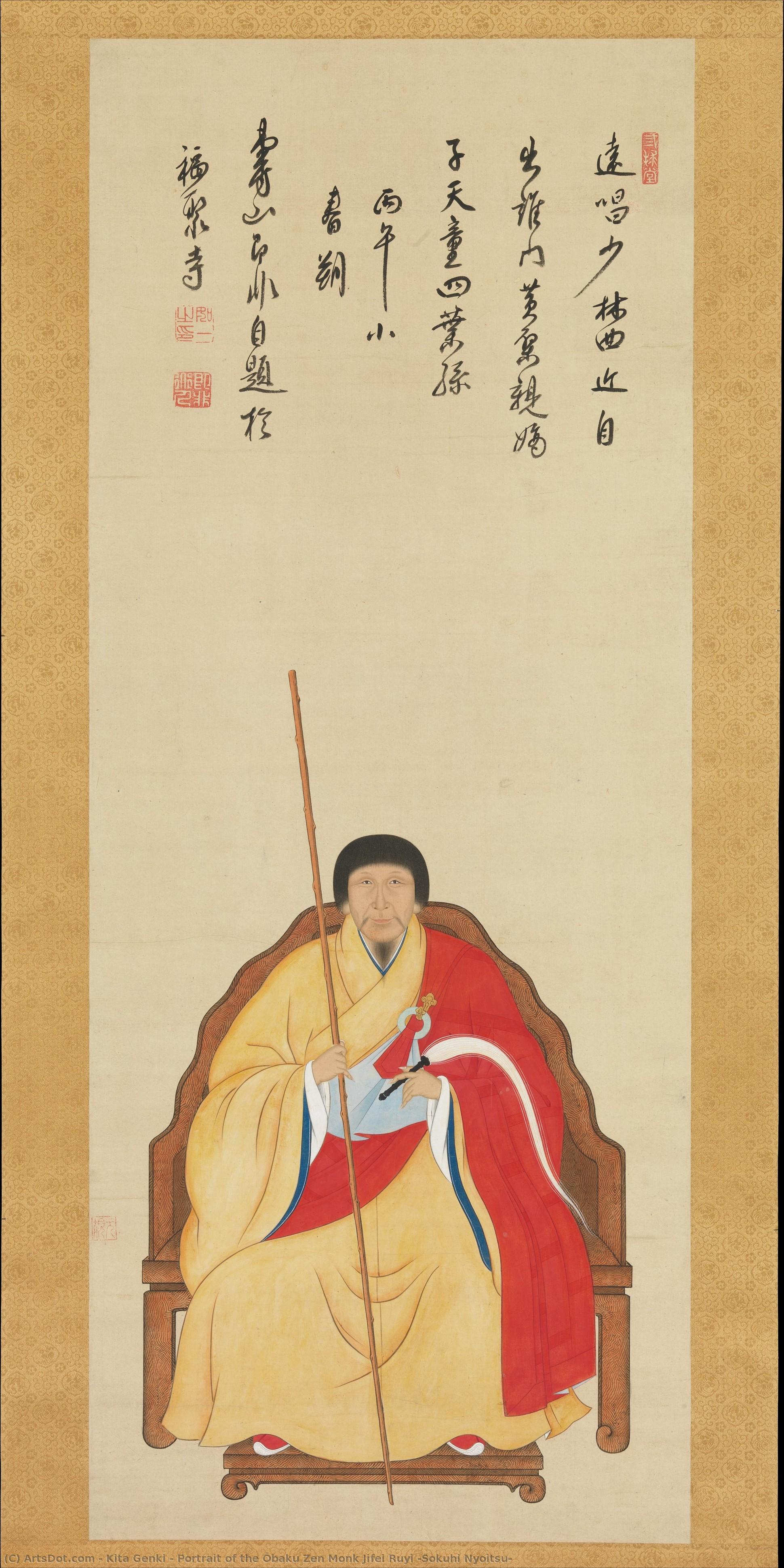 Portrait Of The Ōbaku Zen Monk Jifei Ruyi (sokuhi Nyoitsu) — Kita Genki