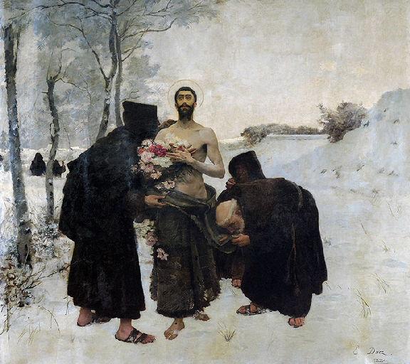 Saint François D'assise, Le Miracle Des Roses — Ernest Ange Duez