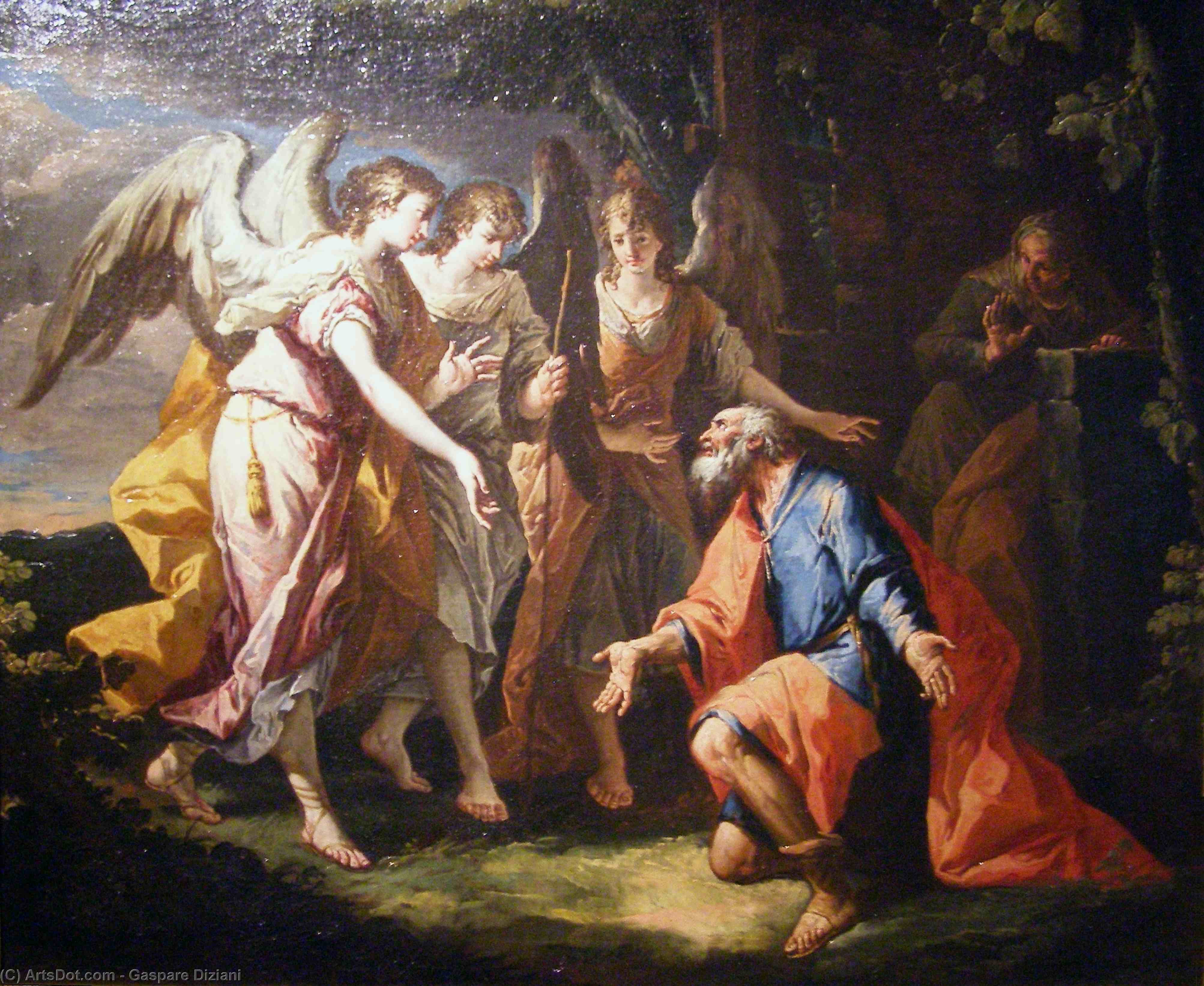 Abraham And Three Angels — Gaspare Diziani