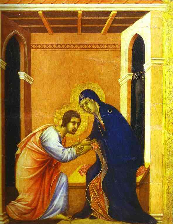 Maestó (vorderseite, Bekrönungspaneele, Detail), Abschied Von St. Johannes — Duccio Di Buoninsegna