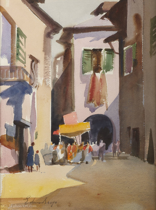 A Street Scene In Chiogga, Northern Italy — Edward Seago