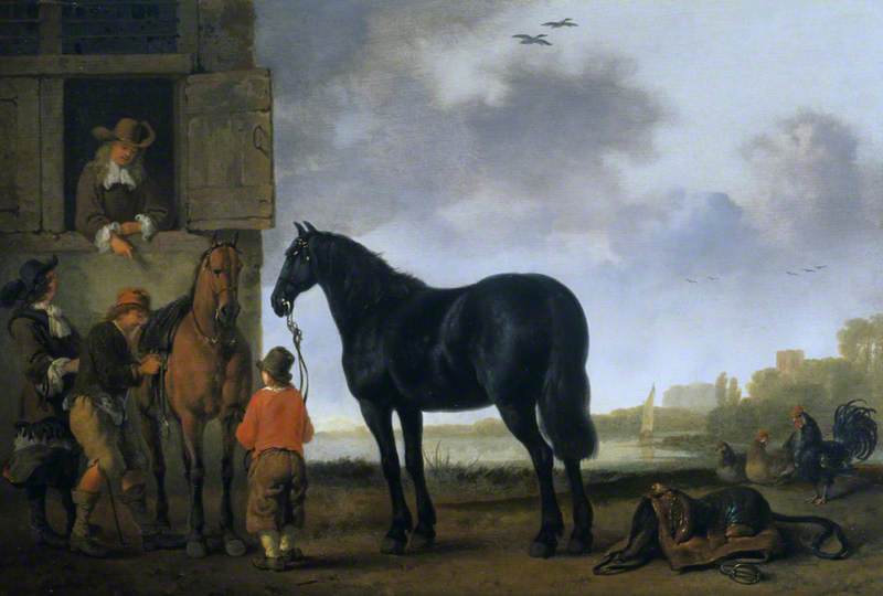 Saddling Horses — Abraham Pietersz Van Calraet