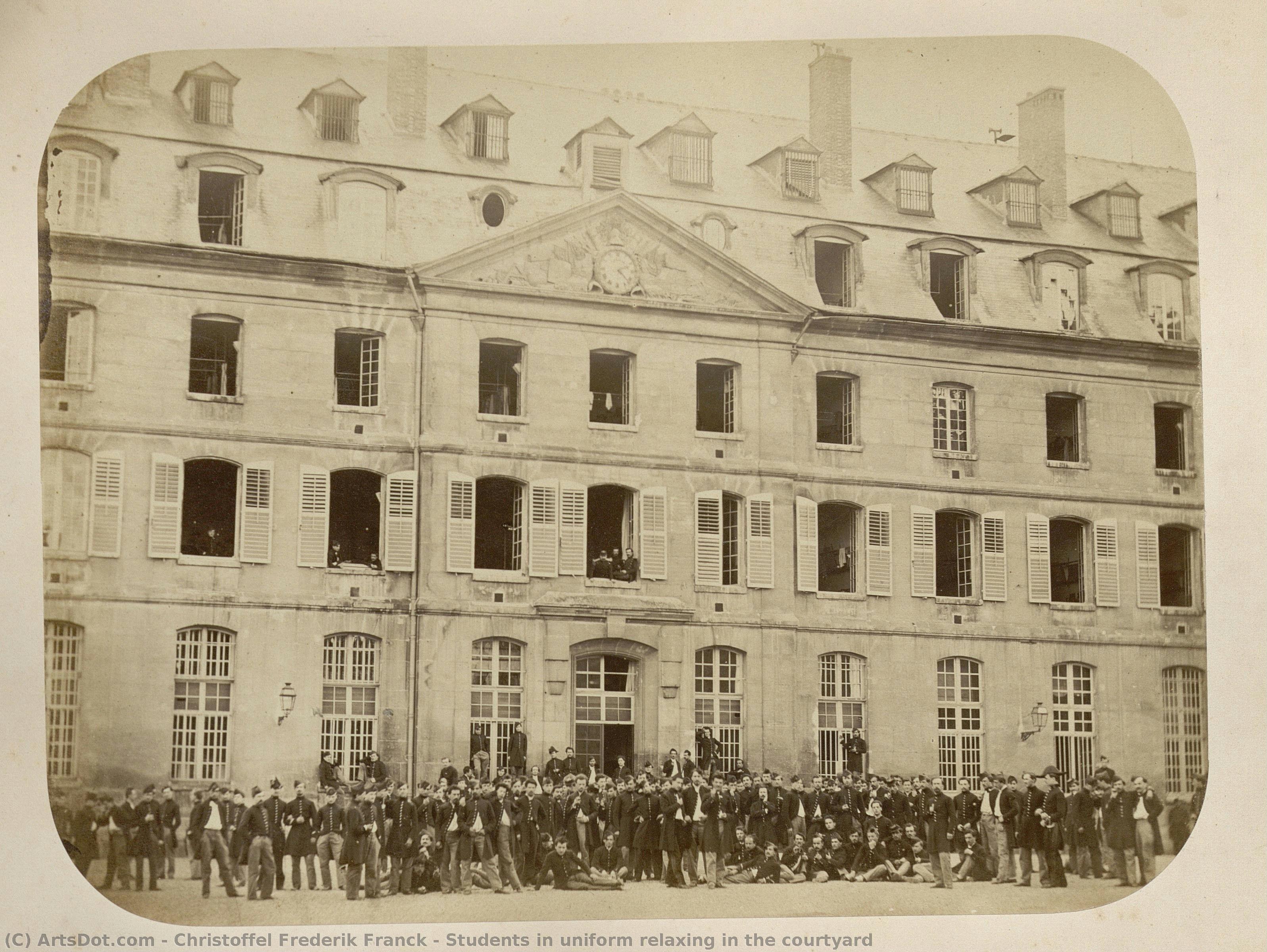 Students In Uniform Relaxing In The Courtyard — Christoffel Frederik Franck