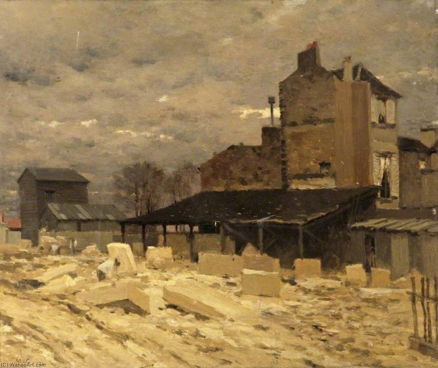 Stone Yard, Old Houses In Paris, France — Marie Cazin