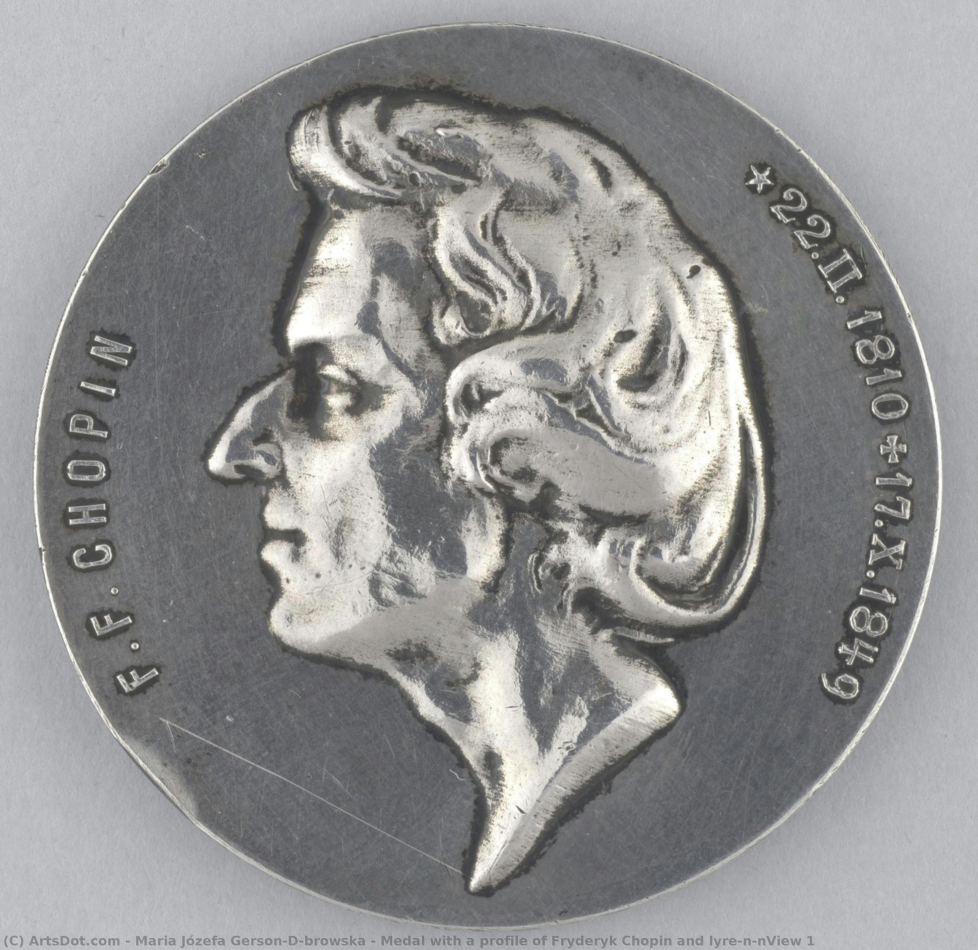 Medal With A Profile Of Fryderyk Chopin And Lyre\n\nview 1 — Maria Józefa Gerson-dąbrowska