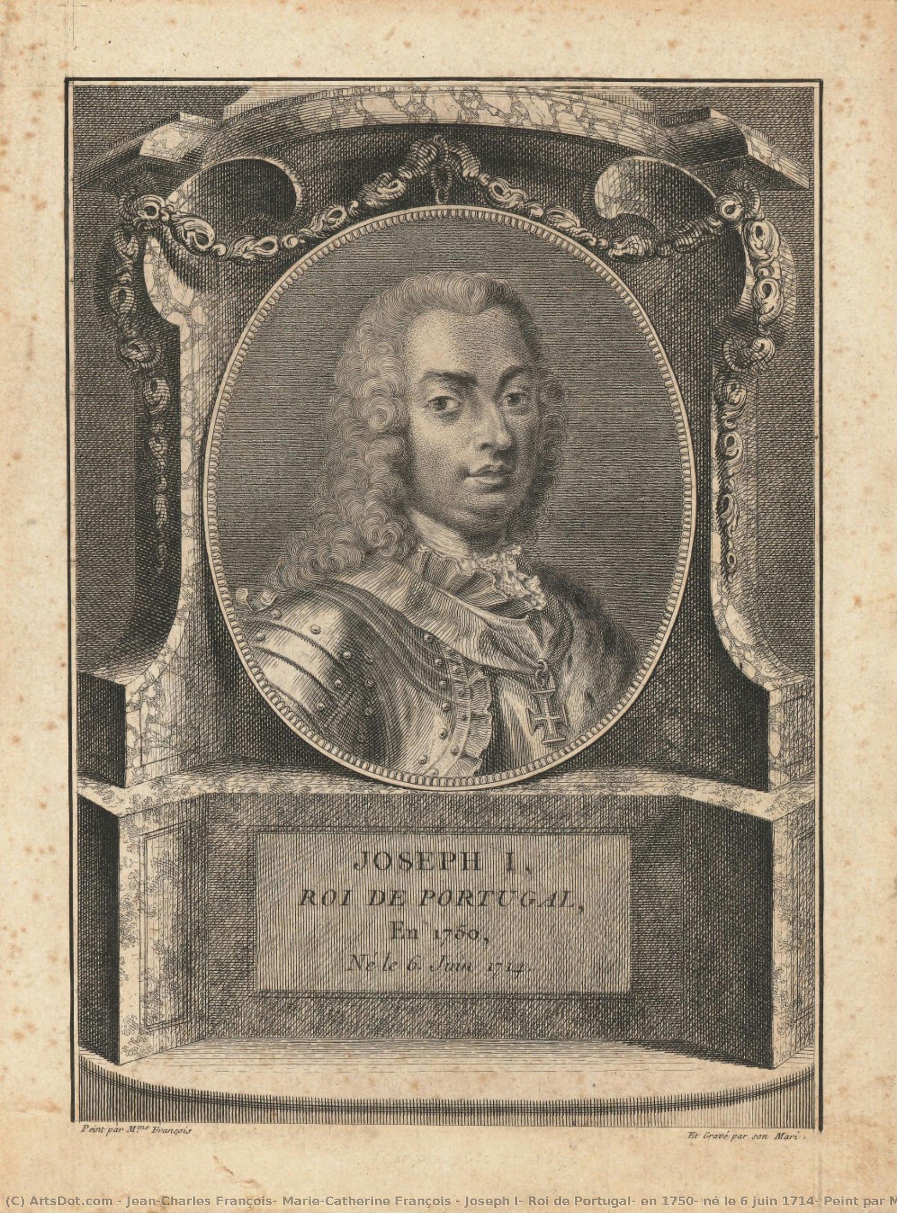 Joseph I, Roi De Portugal, En 1750, Né Le 6 Juin 1714; Peint Par Mme. François Et Gravé Par Son Mari — Jean-charles François, Marie-catherine François