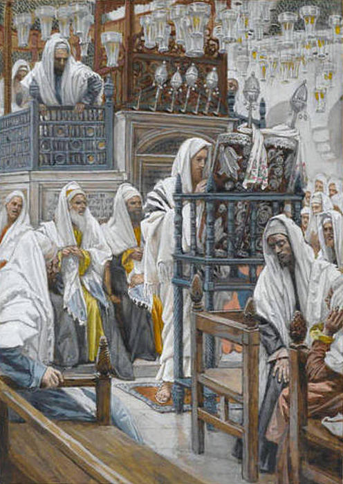 Jesus Unrolls The Book In The Synagogue — Jacques Joseph Tissot