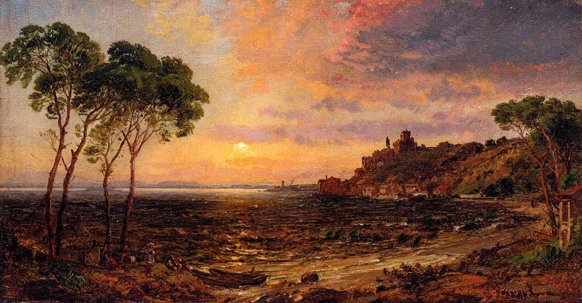 Sunset Over Lake Thrasemine — Jasper Francis Cropsey