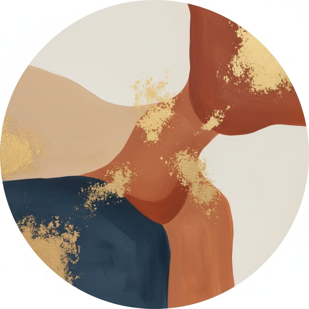 Primordial Equilibrium: A Fluid Dance Of Earth Tones And Gilded Particles — Laurent Fabre
