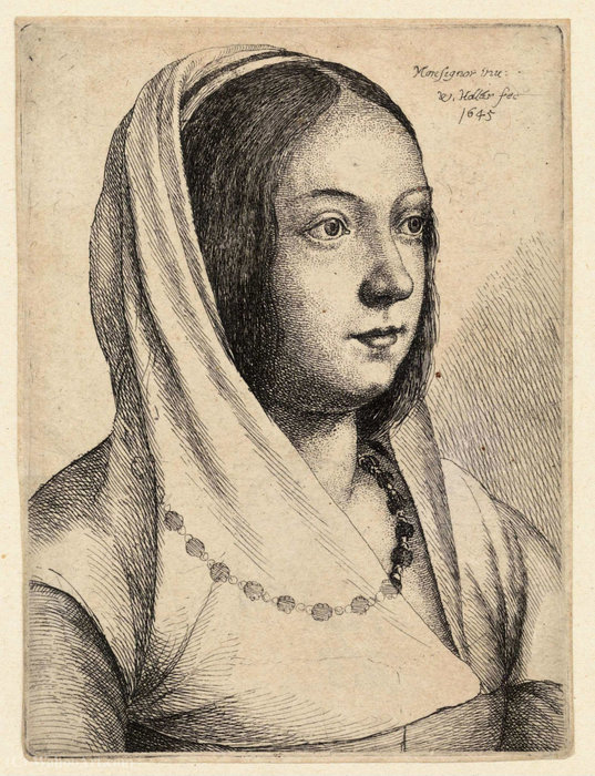 Young Woman With Scarf On Her Head, After Bonsignori. — Francesco Bonsignori