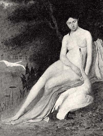 Leda And The Swan, (painting) — George De Forest Brush