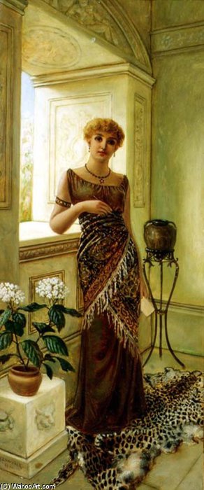 Classical Woman By A Window — Charles Frederick Lowcock
