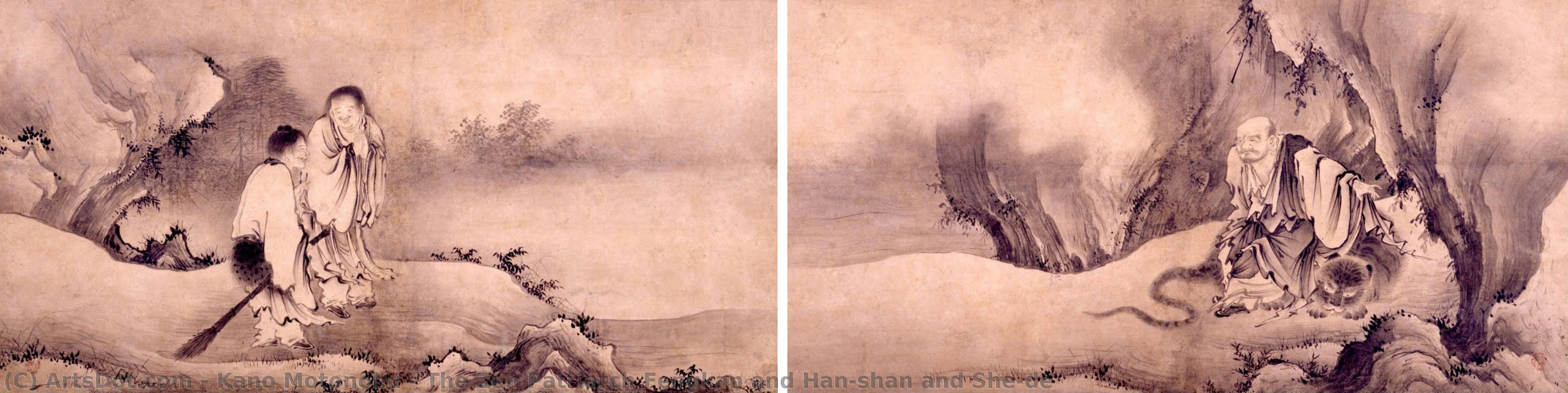 The Zen Patriarch Fengkan And Han-shan And She-de — Kano Motonobu